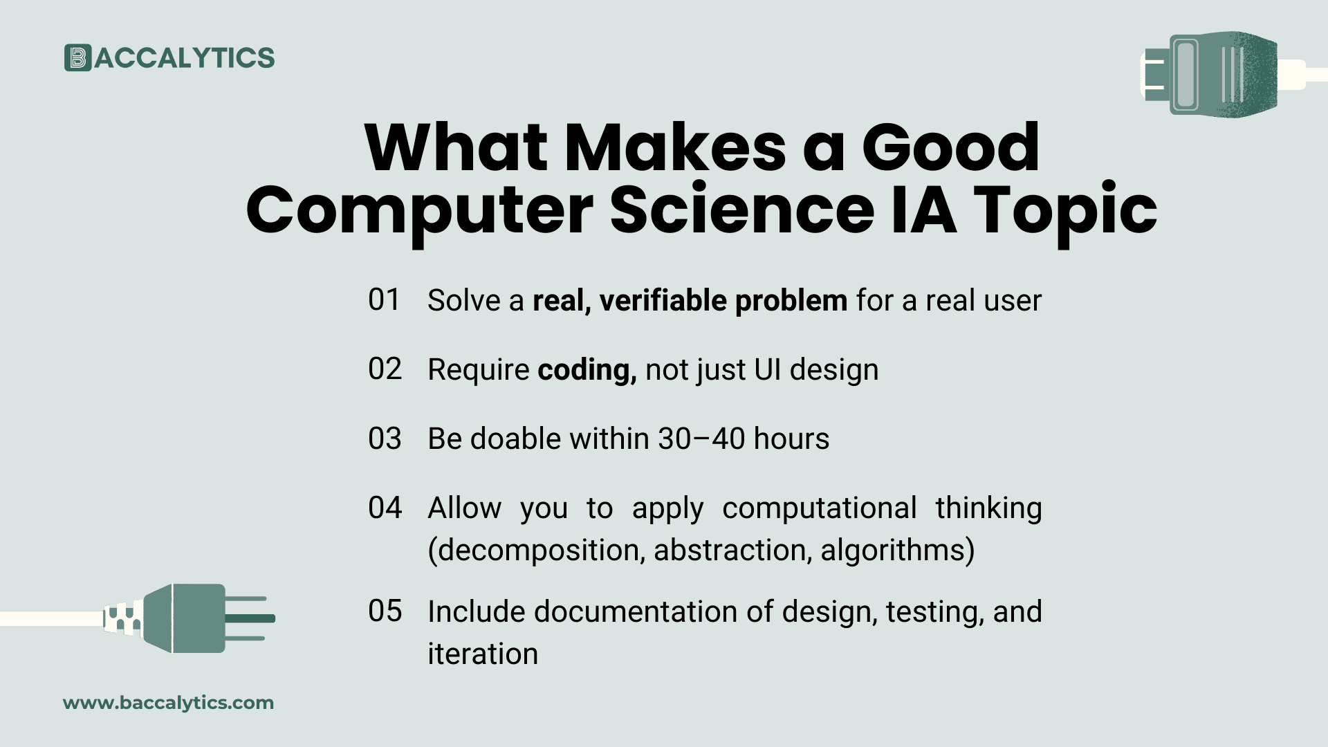 What Makes a Good Computer Science IA Topic