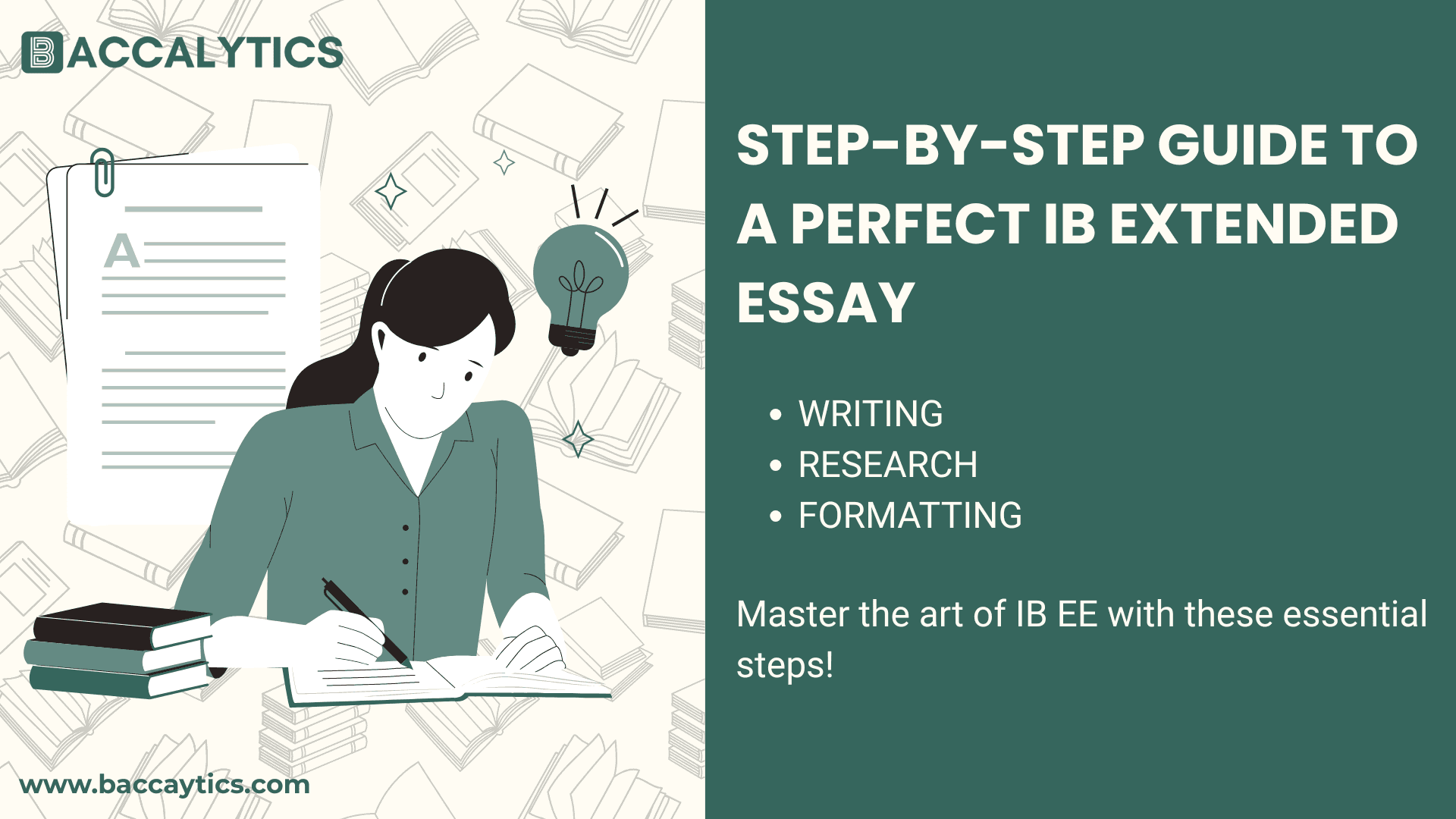 STEP-BY-STEP GUIDE TO A PERFECT IB EXTENDED ESSAY ✅ Writing ✅ Research ✅ Formatting Master the art of IB EE with these essential steps!