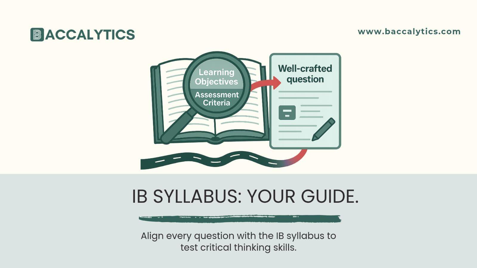Align every question with the IB syllabus to test critical thinking skills.