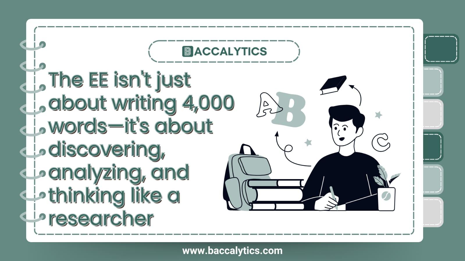 The EE isn't just about writing 4,000 words—it's about discovering, analyzing, and thinking like a researcher.