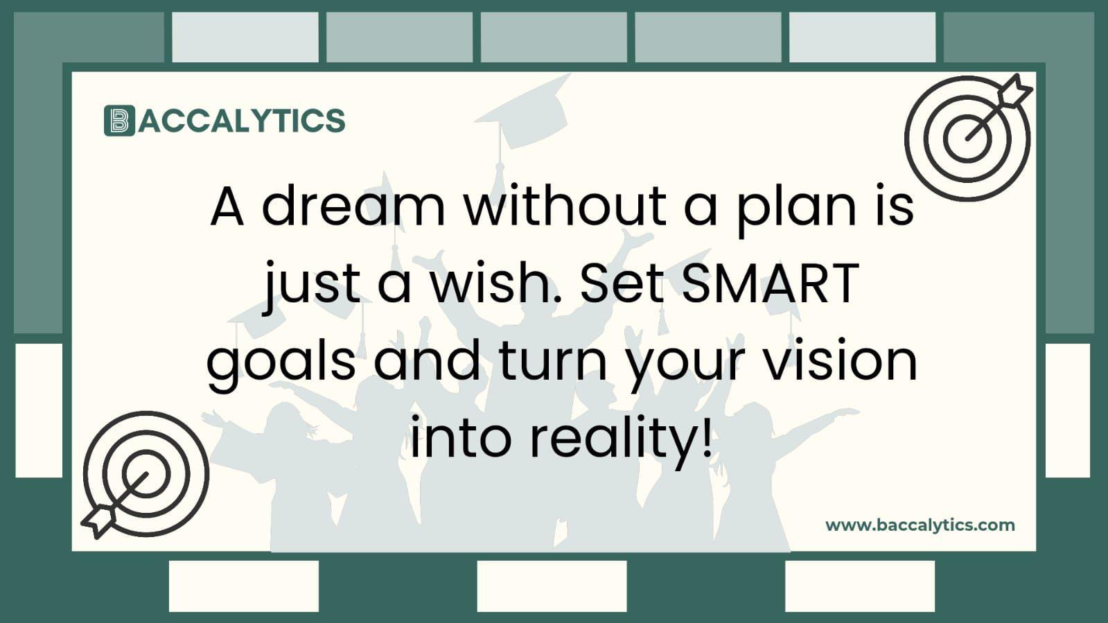 A dream without a plan is just a wish. Set SMART goals and turn your vision into reality!