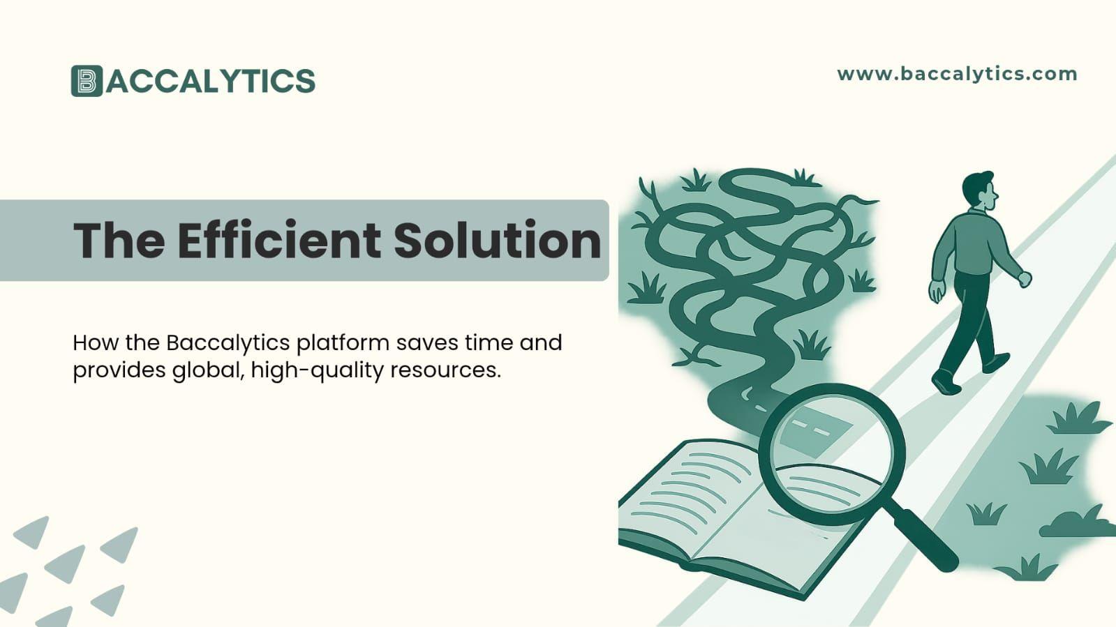 How the Baccalytics platform saves time and provides global, high-quality resources.