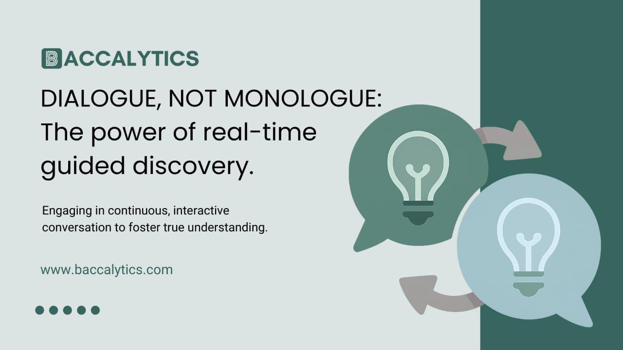 DIALOGUE, NOT MONOLOGUE: The power of real-time guided discovery.