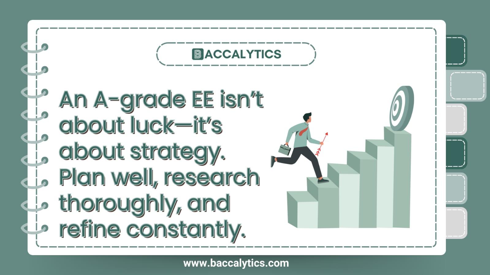 An A-grade EE isn’t about luck—it’s about strategy. Plan well, research thoroughly, and refine constantly.