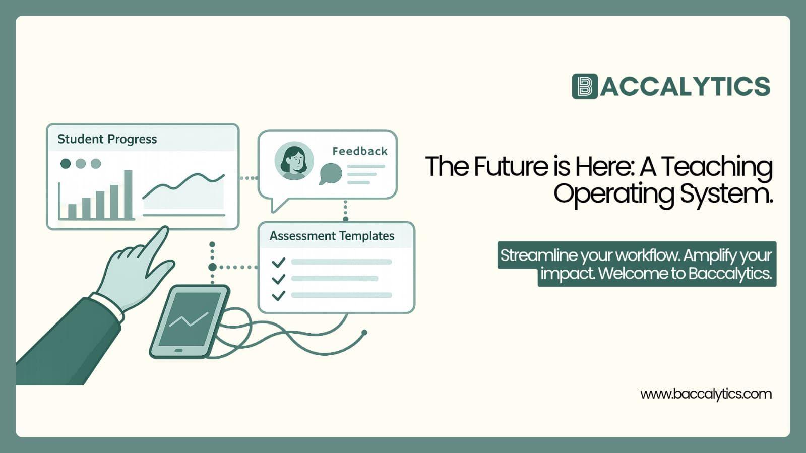 The Future is Here: A Teaching Operating System. Streamline your workflow. Amplify your impact. Welcome to Baccalytics.