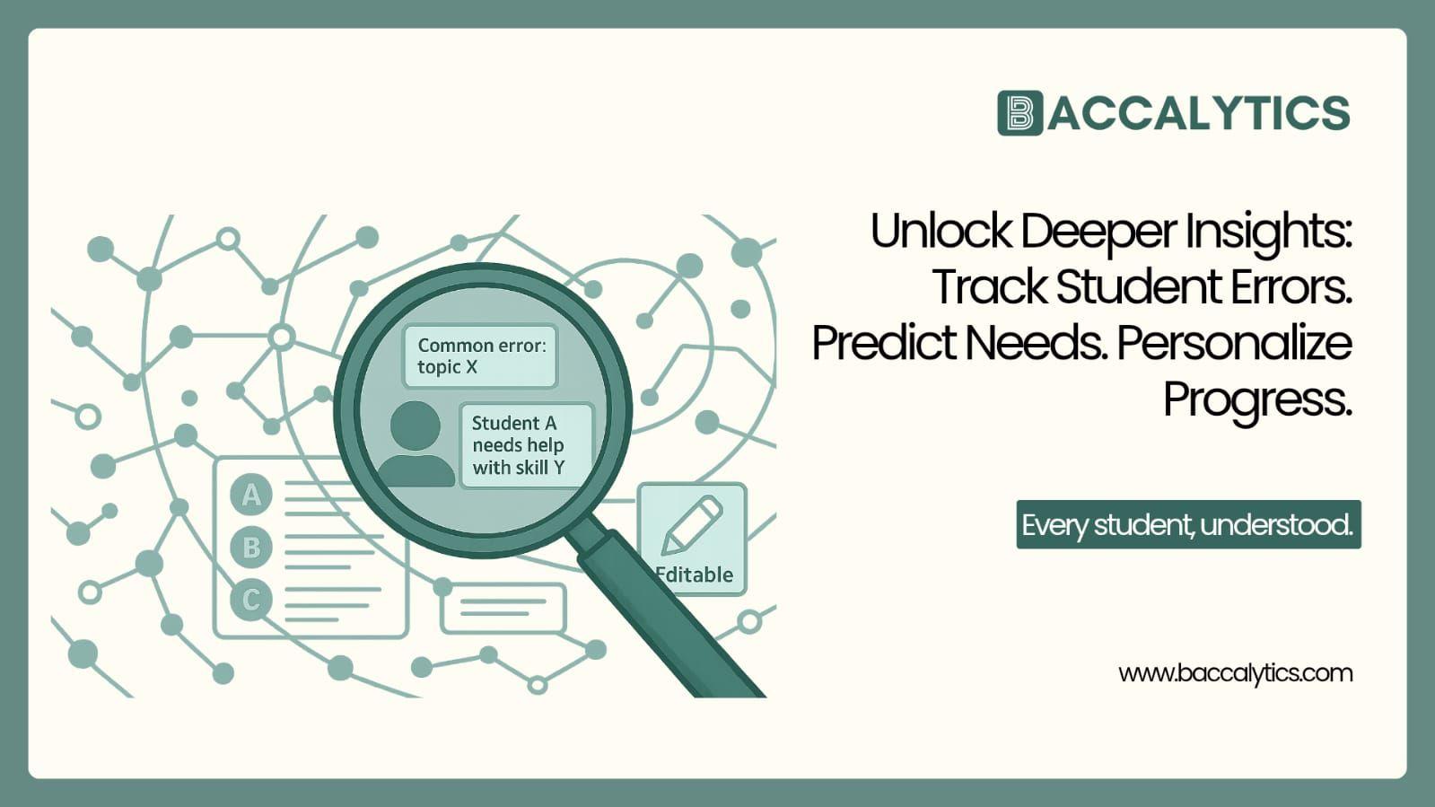 Unlock Deeper Insights: Track Student Errors. Predict Needs. Personalize Progress. Every student, understood.